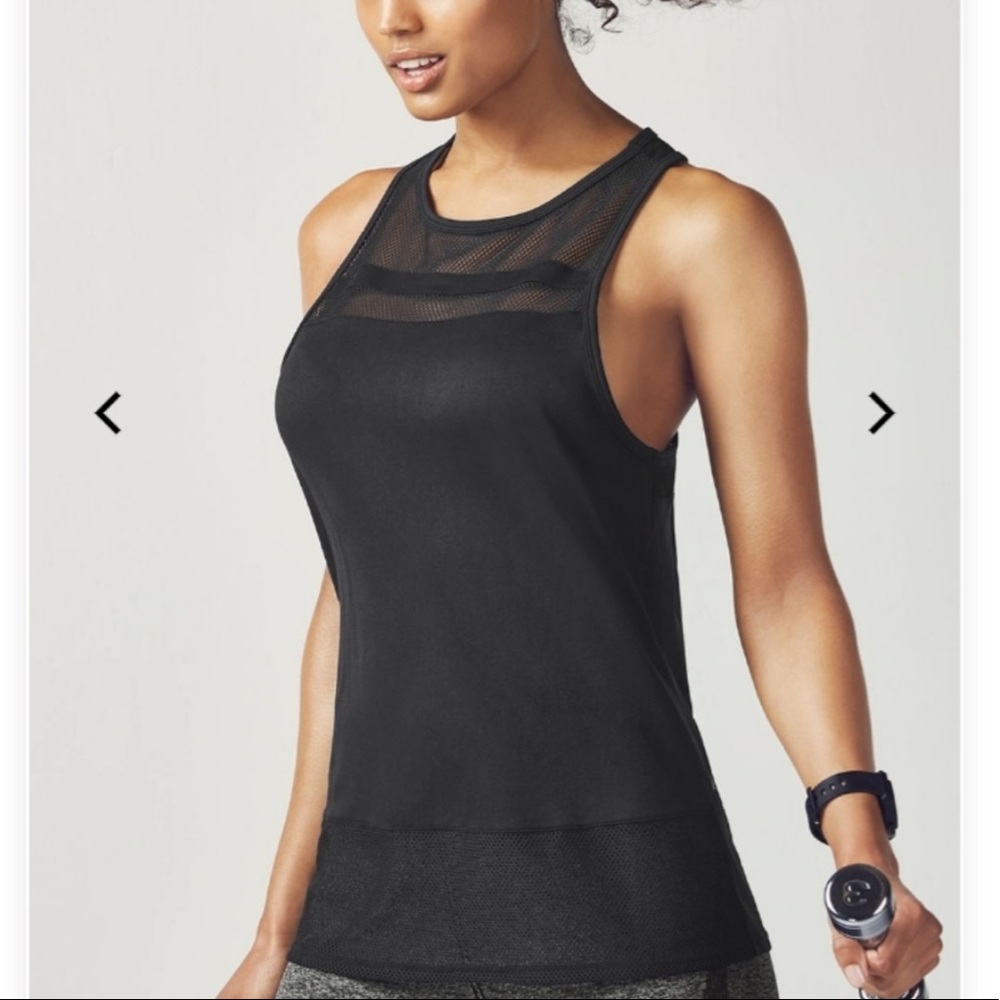 Fabletics Black Tank With Mesh Detailing - image 1